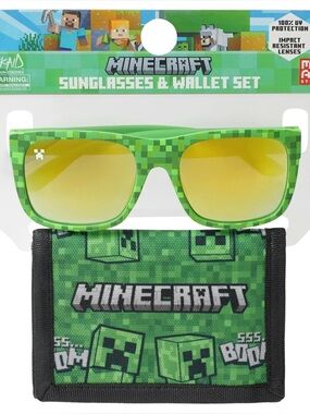 Minecraft Kid's Sunglasses and Wallet 2-Piece Set,, Green